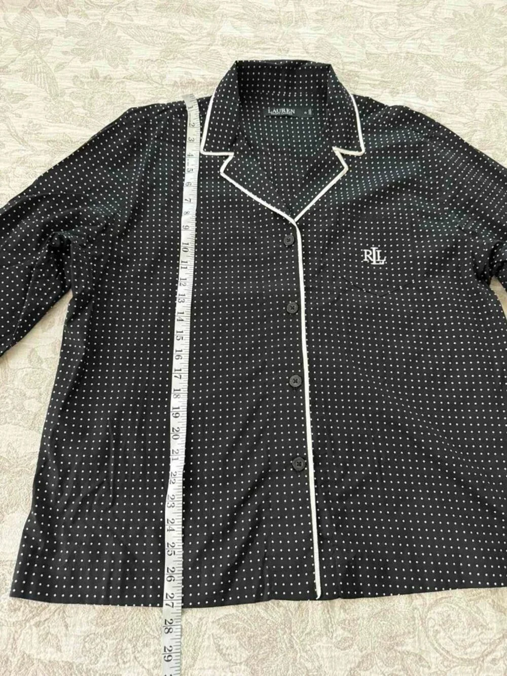 Pajamas Polka-Dot Cotton-Blend Lawn Sleep Set Lauren Size XL